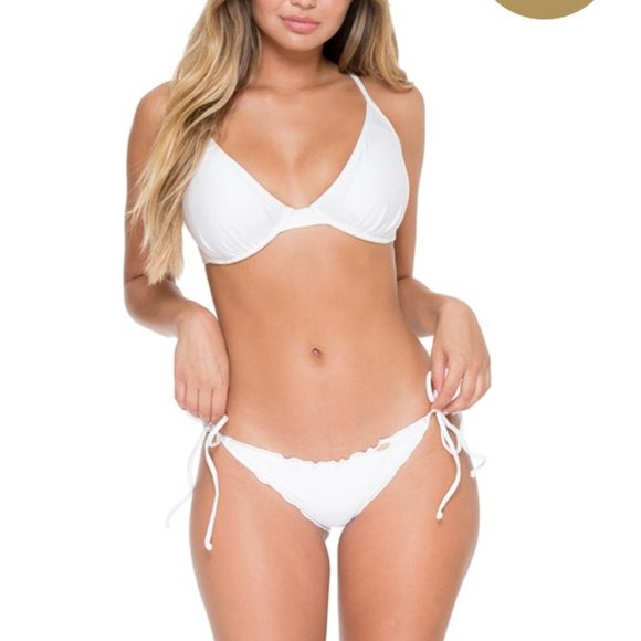 LULI FAMA SIZE XL WHITE WAVEY FULL BOTTOMS NWT - Picture 1 of 3